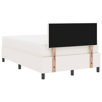 LED Box Spring Bed Creme og hvid 120 x 190 cm Velourstof