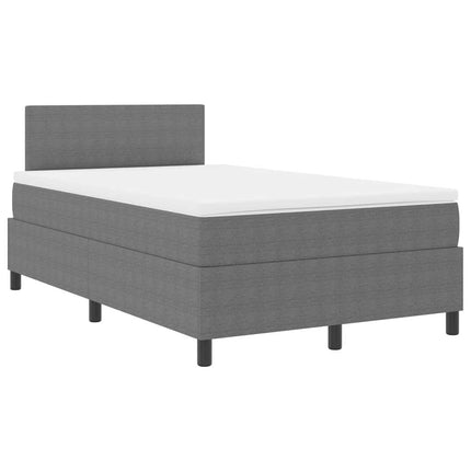 LED Box Spring Bed Lys Grå og Hvid 120 x 200 cm Velourstof