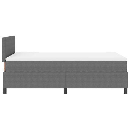 LED Box Spring Bed Lys Grå og Hvid 120 x 200 cm Velourstof