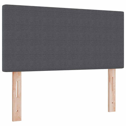 LED Box Spring Bed Mørkegrå og Hvid 120 x 200 cm Velourstof