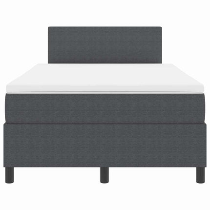 LED Box Spring Bed Mørkegrå og Hvid 120 x 200 cm Velourstof