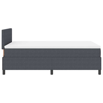 LED Box Spring Bed Mørkegrå og Hvid 120 x 200 cm Velourstof