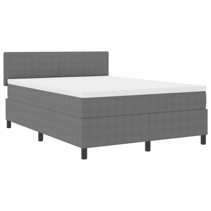 LED Box Spring Bed Lys Grå og Hvid 140 x 190 cm Velourstof