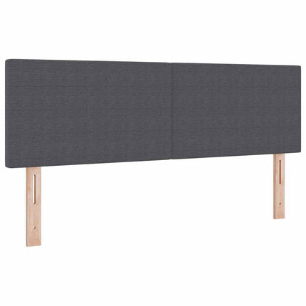 LED Box Spring Bed Mørkegrå og Hvid 140 x 190 cm Velourstof
