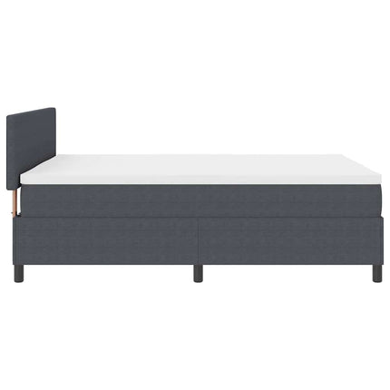 LED Box Spring Bed Mørkegrå og Hvid 140 x 190 cm Velourstof