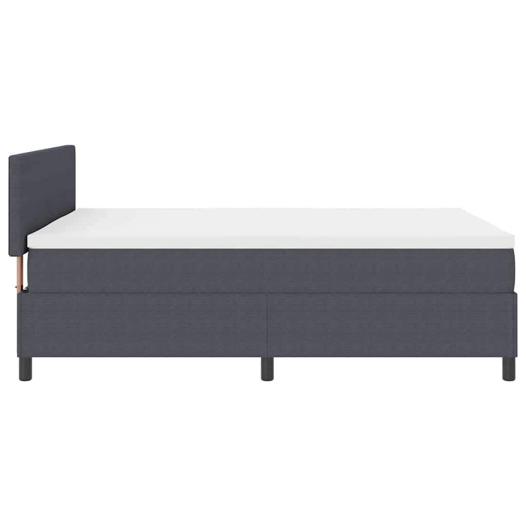 LED Box Spring Bed Mørkegrå og Hvid 160 x 200 cm Velourstof