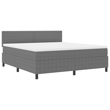 LED Box Spring Bed Lys Grå og Hvid 180 x 200 cm Velourstof