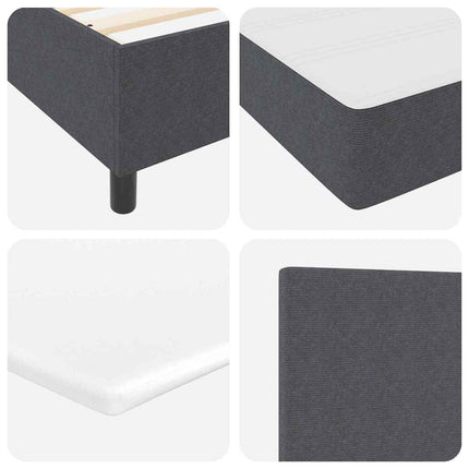 LED Box Spring Bed Mørkegrå og Hvid 80 x 200 cm Velourstof