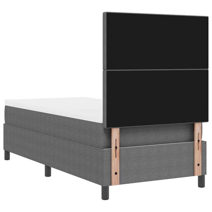 LED Box Spring Bed Lys Grå og Hvid 90 x 190 cm Velourstof