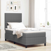 LED Box Spring Bed Lys Grå og Hvid 90 x 200 cm Velourstof