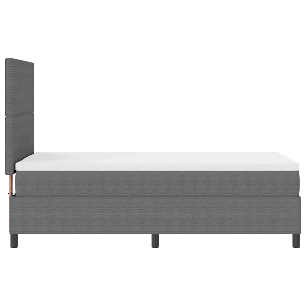 LED Box Spring Bed Lys Grå og Hvid 90 x 200 cm Velourstof