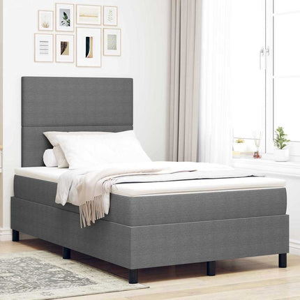 LED Box Spring Bed Lys Grå og Hvid 120 x 190 cm Velourstof