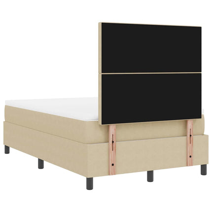 LED Box Spring Bed Lys Grå og Hvid 120 x 190 cm Velourstof
