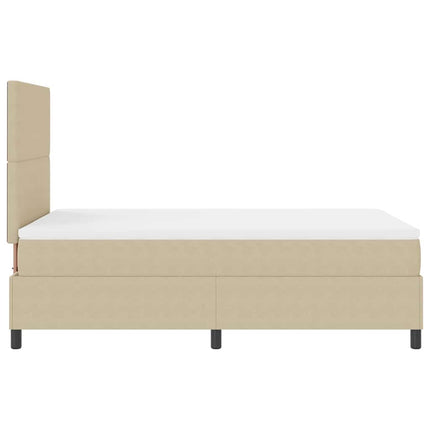 LED Box Spring Bed Lys Grå og Hvid 120 x 190 cm Velourstof