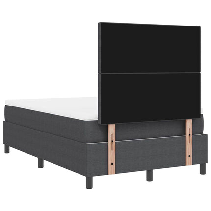 LED Box Spring Bed Mørkegrå og Hvid 120 x 200 cm Velourstof