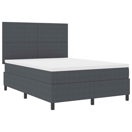 LED Box Spring Bed Mørkegrå og Hvid 160 x 200 cm Velourstof