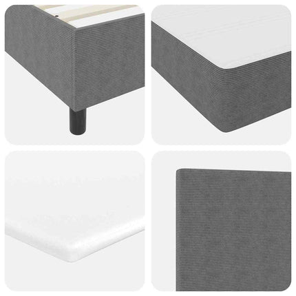 LED Box Spring Bed Lys Grå og Hvid 180 x 200 cm Velourstof