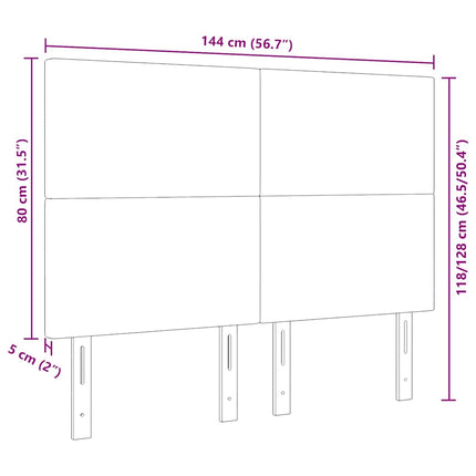 Hovedgærde Lysegrå 144 cm Velourstof