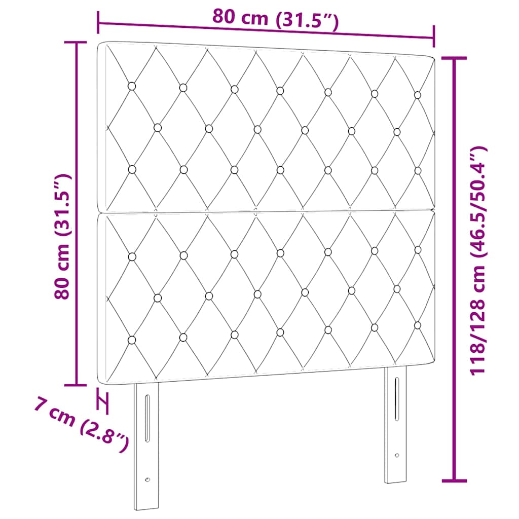 Hovedgærde Mørk blå 80 cm Fløjl