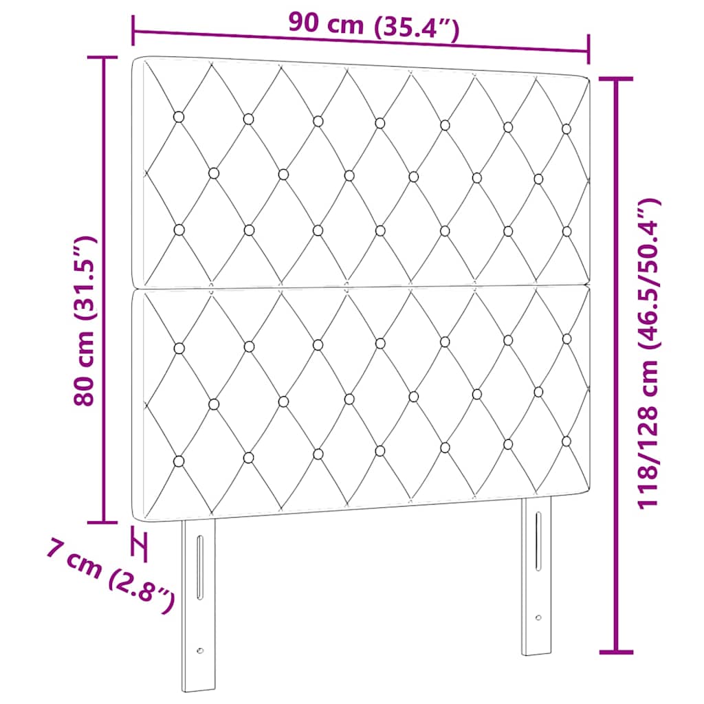 Hovedgærde Lyserød 90 cm Fløjl