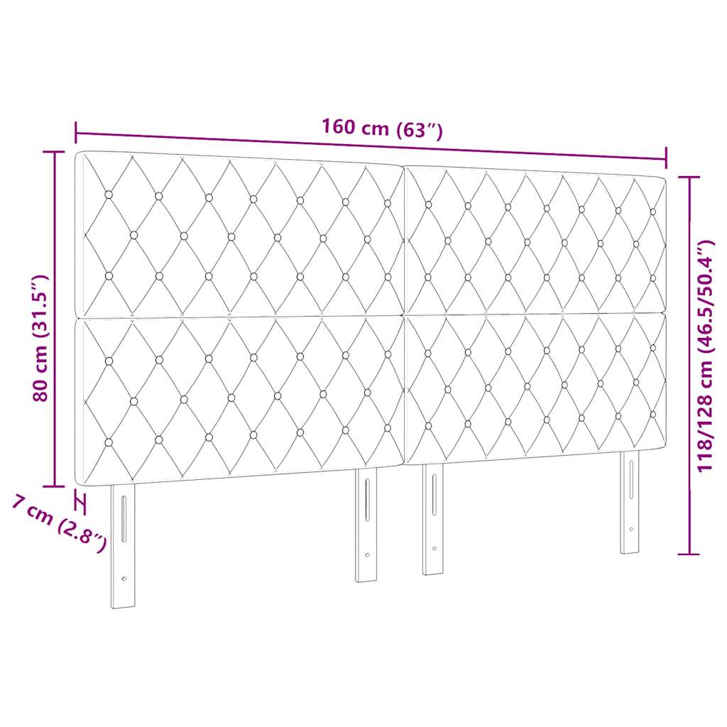 Hovedgærde Mørkegrå 160 cm Fløjl