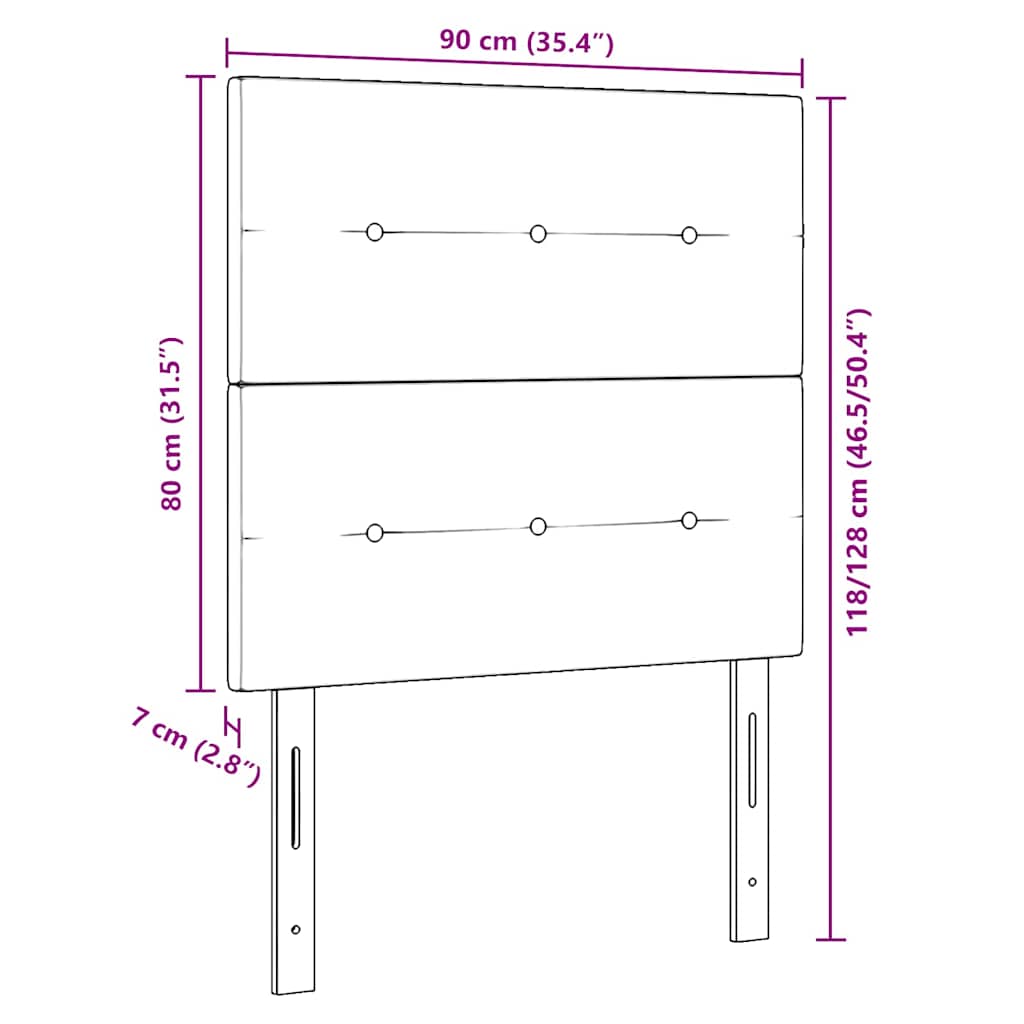 Højdejusterbart sengehoved med hovedgærde Lysegrå 90 cm Stof