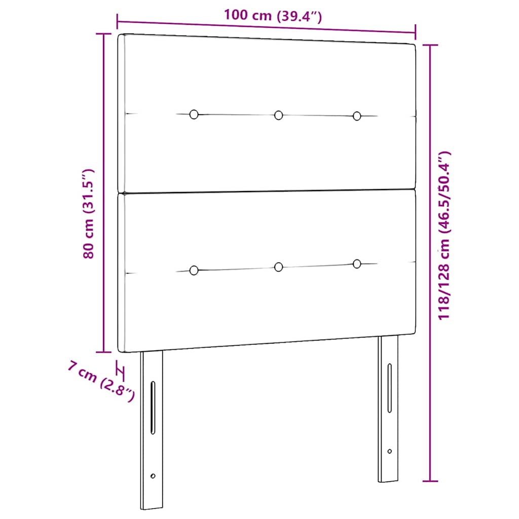 Hovedgærde Mørkegrå 100 cm Fløjl