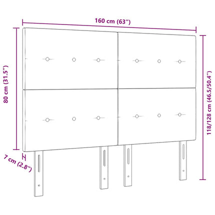 Hovedgærde Sort 160 cm Fløjl