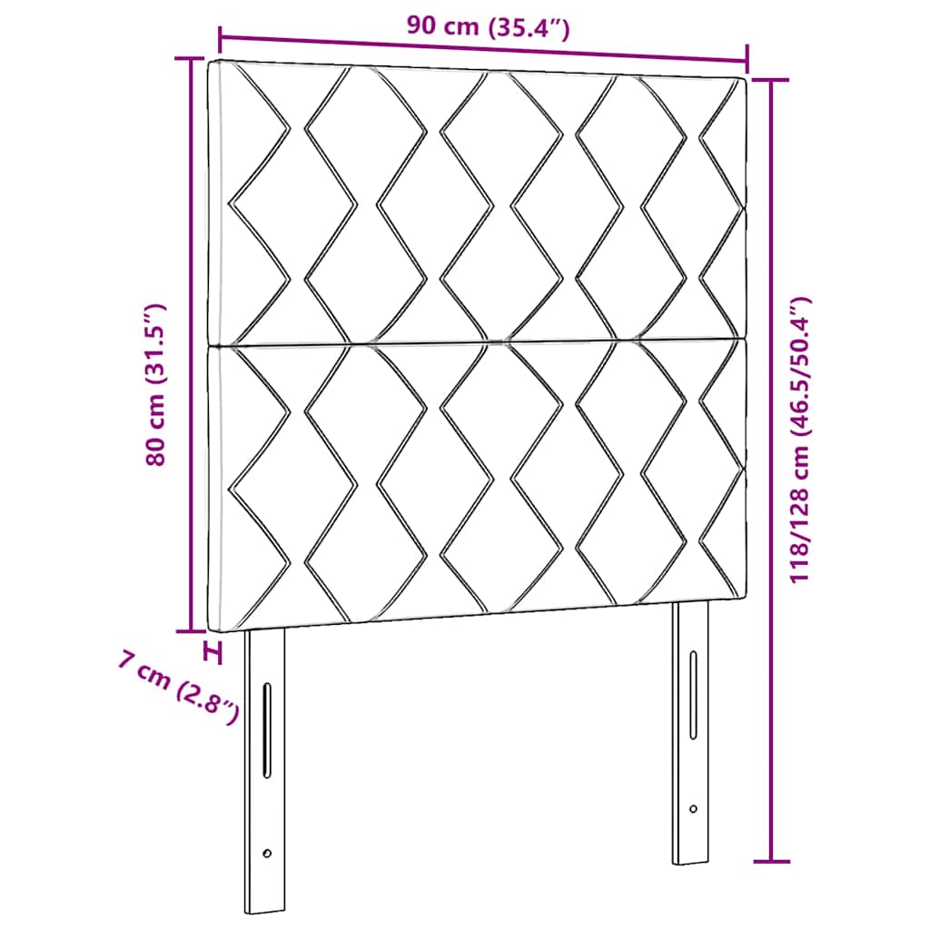 Hovedgærde Lysegrå 90 cm Fløjl