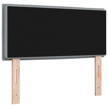 LED sengegavl med LED-lysstrimler Lysegrå 80 cm Stof