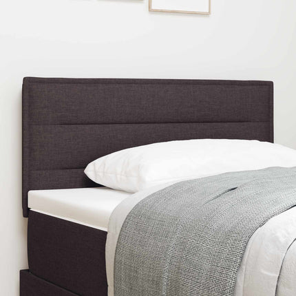 LED sengegavl med LED-lysstrimler Mørk Brun 80 cm Stof