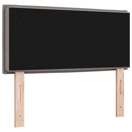 LED sengegavl med LED-lysstrimler Gråbrun 80 cm Stof