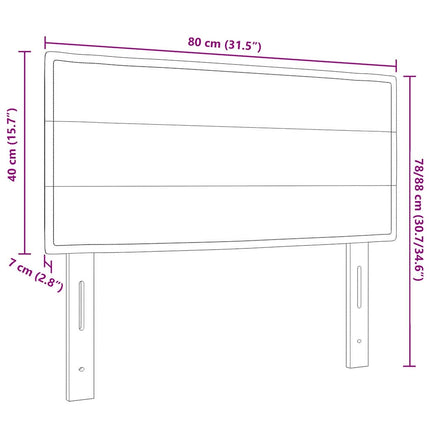LED sengegavl med LED-lysstrimler Creme 80 cm Stof