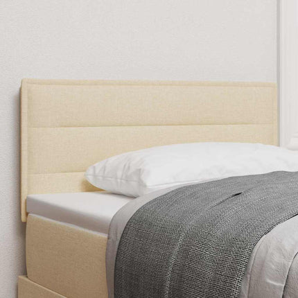 LED sengegavl med LED-lysstrimler Creme 90 cm Stof