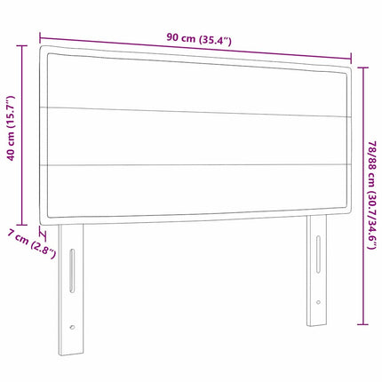 LED sengegavl med LED-lysstrimler Creme 90 cm Stof