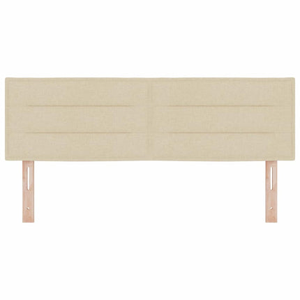 LED sengegavl med LED-lysstrimler Creme 144 cm Stof