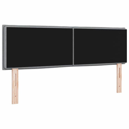 LED sengegavl med LED-lysstrimler Lysegrå 160 cm Stof