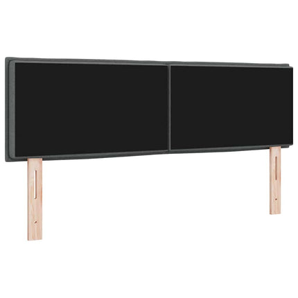 LED sengegavl med LED-lysstrimler Mørkegrå 160 cm Stof