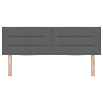 LED sengegavl med LED-lysstrimler Mørkegrå 160 cm Stof