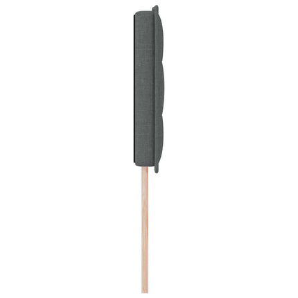LED sengegavl med LED-lysstrimler Mørkegrå 160 cm Stof