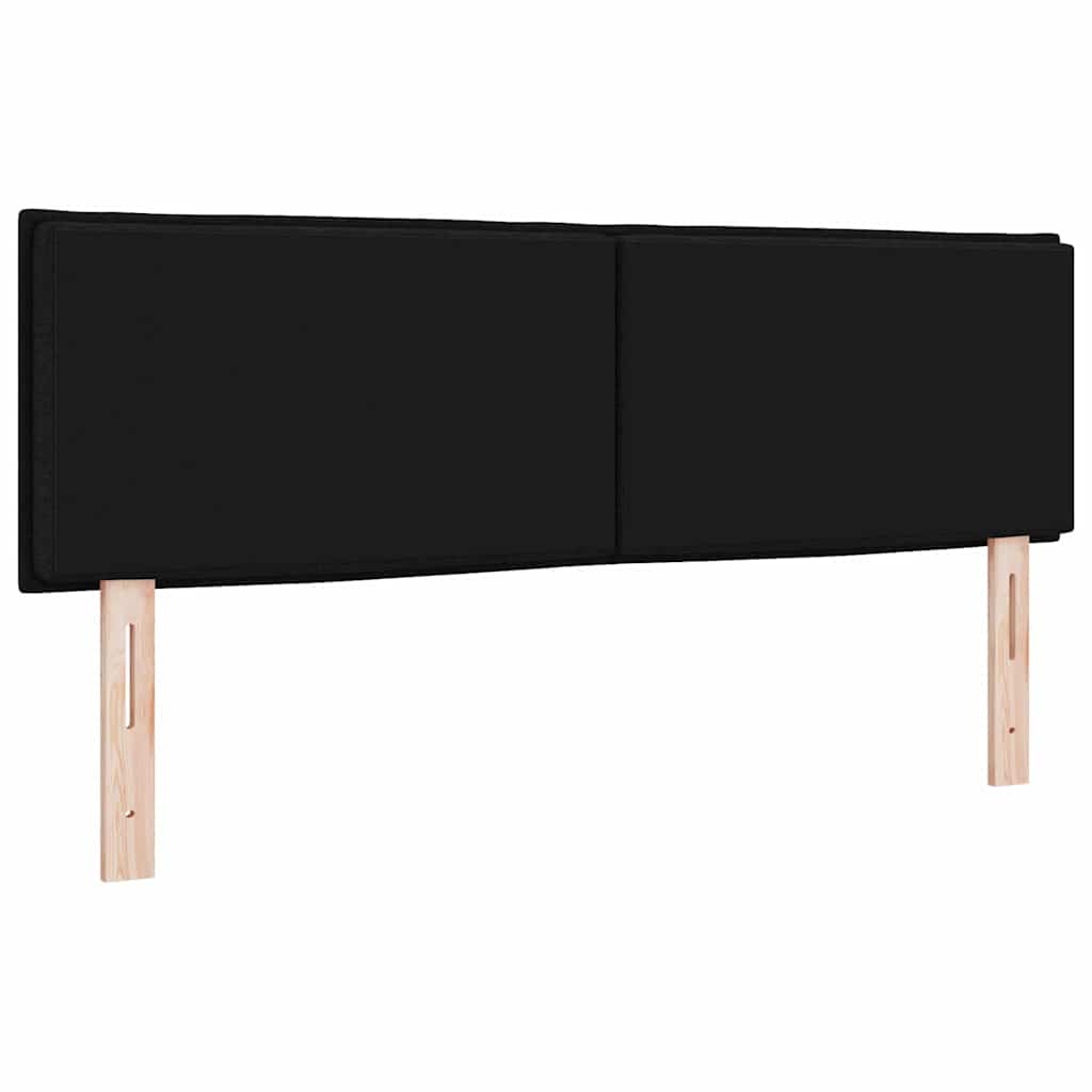 LED sengegavl med LED-lysstrimler Sort 160 cm Stof