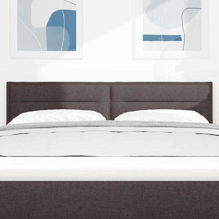 LED sengegavl med LED-lysstrimler Mørk Brun 160 cm Stof
