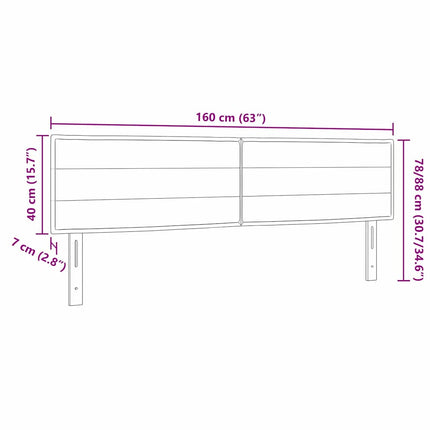 LED sengegavl med LED-lysstrimler Mørk Brun 160 cm Stof