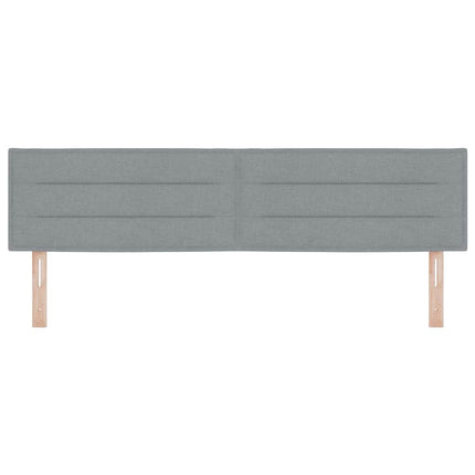LED sengegavl med LED-lysstrimler Lysegrå 180 cm Stof