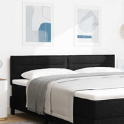 LED sengegavl med LED-lysstrimler Sort 180 cm Stof