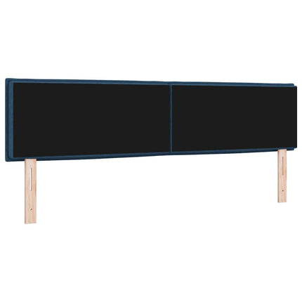 LED sengegavl med LED-lysstrimler Blå 180 cm Stof