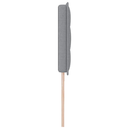 LED sengegavl med LED-lysstrimler Lysegrå 200 cm Stof