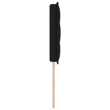LED sengegavl med LED-lysstrimler Sort 200 cm Stof