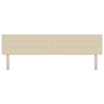 LED sengegavl med LED-lysstrimler Creme 200 cm Stof