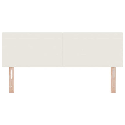 LED sengegavl med LED-lysstrimler Creme 144 cm Velourstof